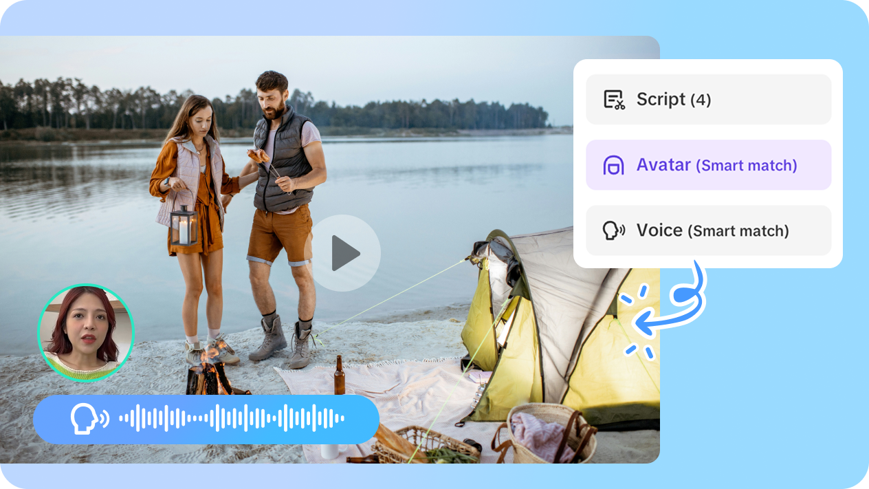 Enhance short videos with AI script, avatar & voice